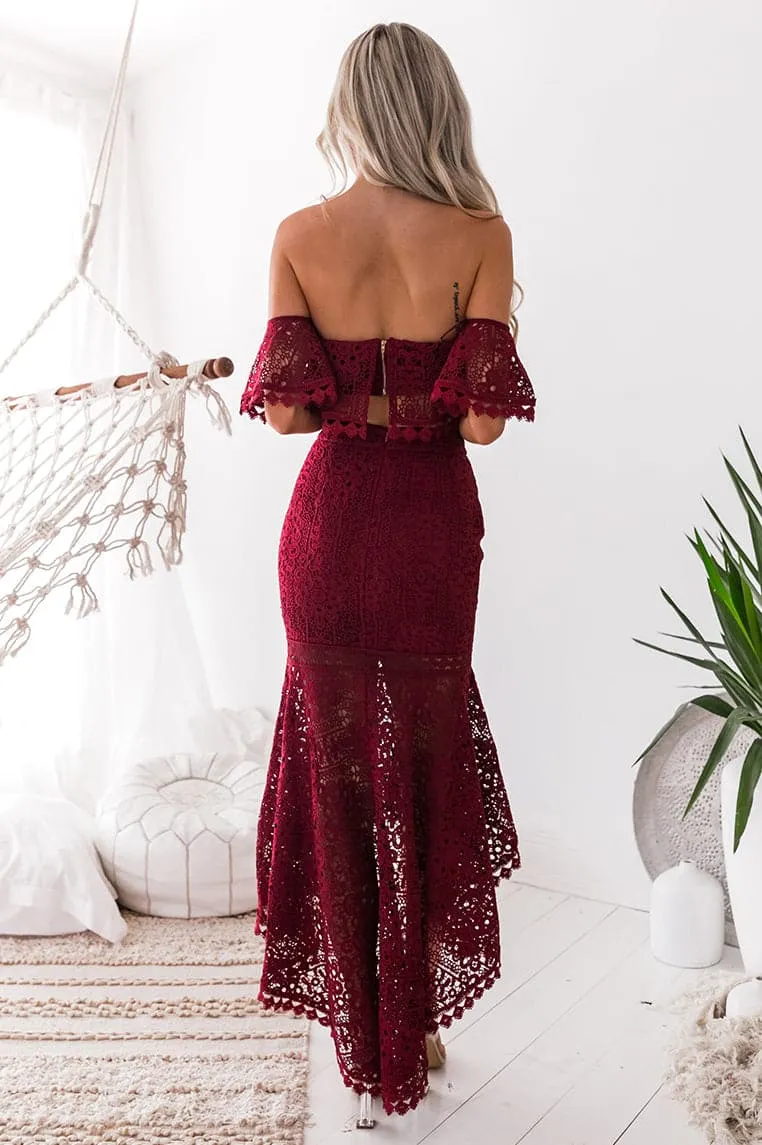 Celine Lace Set - Wine