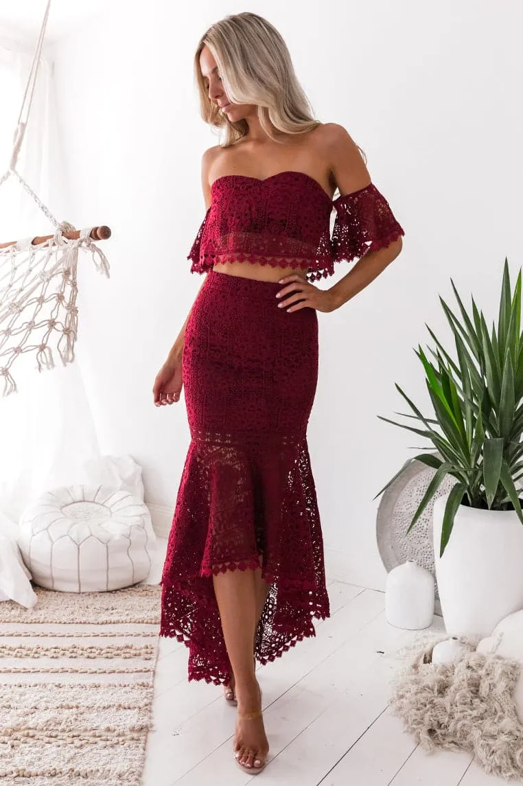 Celine Lace Set - Wine