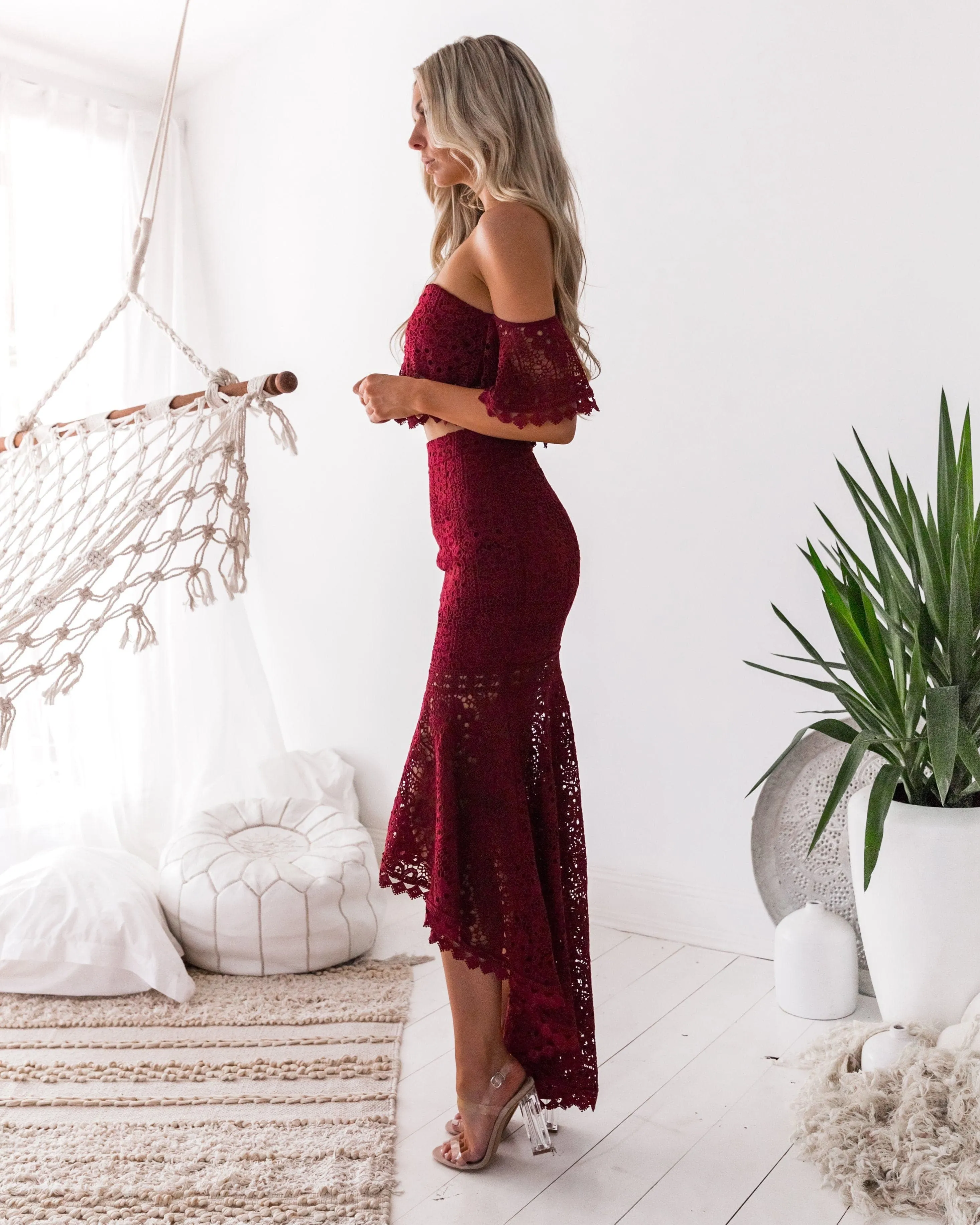 Celine Lace Set - Wine