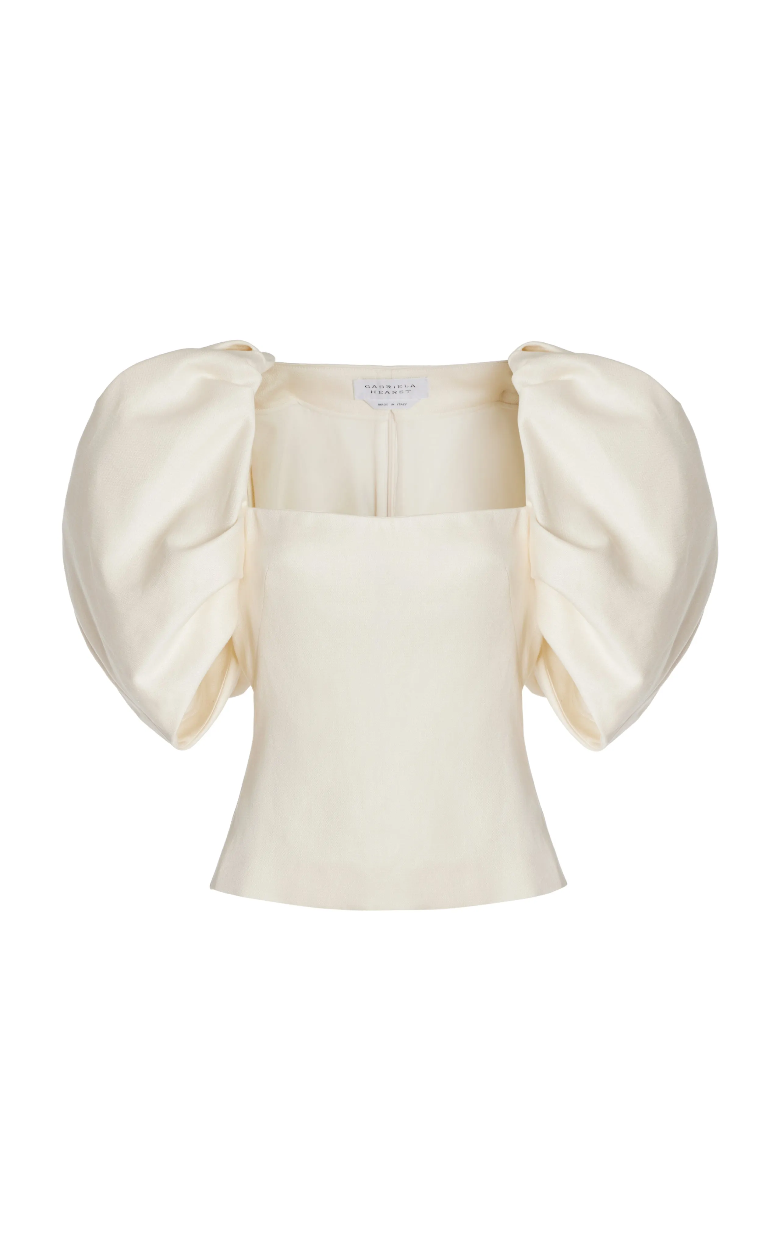 Ceri Top in Ivory Textured Linen