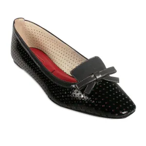 Cesare Paciotti Women's Black Patent Leather Bow-Tie Ballerina Slippers (CPW645)
