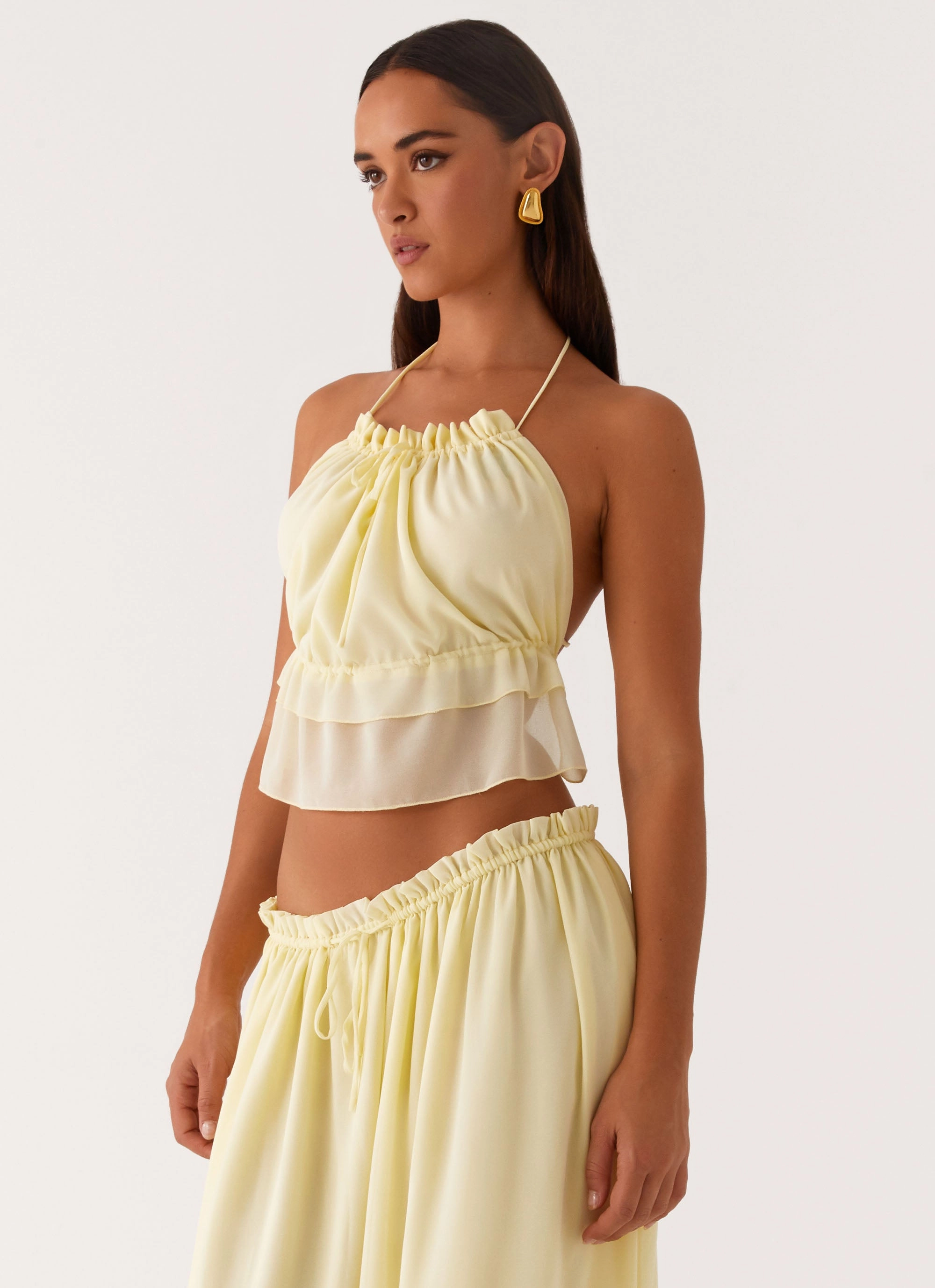 Resort Relaxation Zaya Backless Top - Yellow