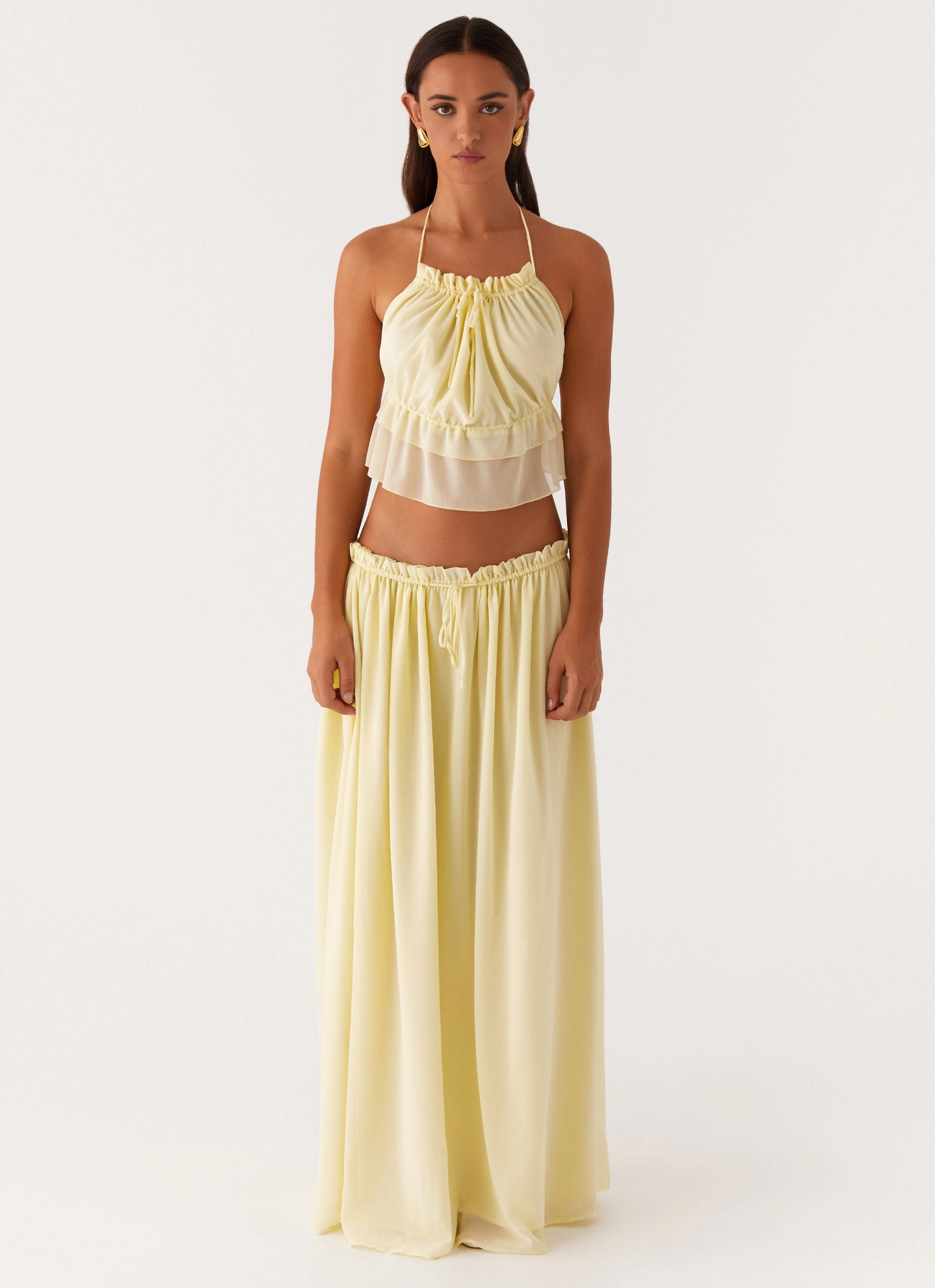 Zaya Backless Top - Yellow Eco Friendly Nylon