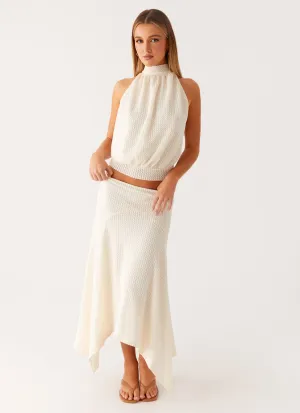 ChafeFreeConstruction Evaden Low Rise Midi Skirt - Ivory Multi-way wear Evaden Low Rise Midi Skirt - Ivory