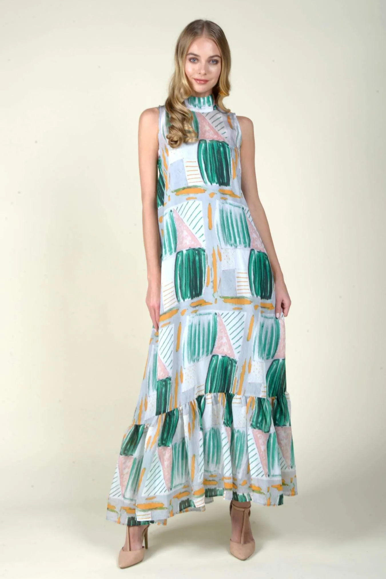Evening Event Fluid Shape Terry Maxi Dress - Rum Baba