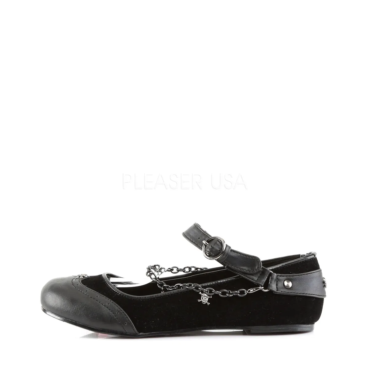 Chain and Skull Mary Jane Flats