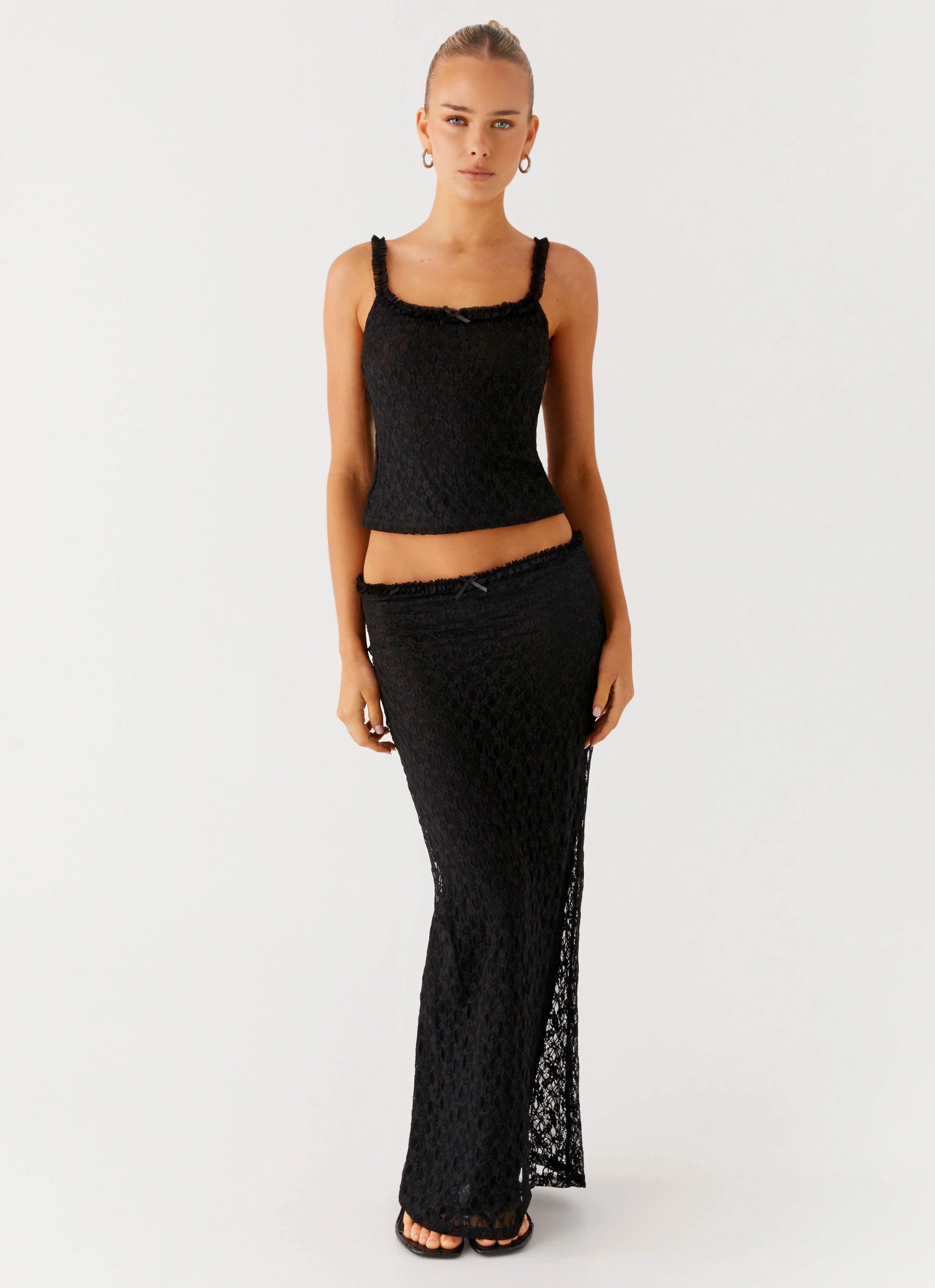 Ophira Maxi Skirt - Black Hand Painted Style Staple