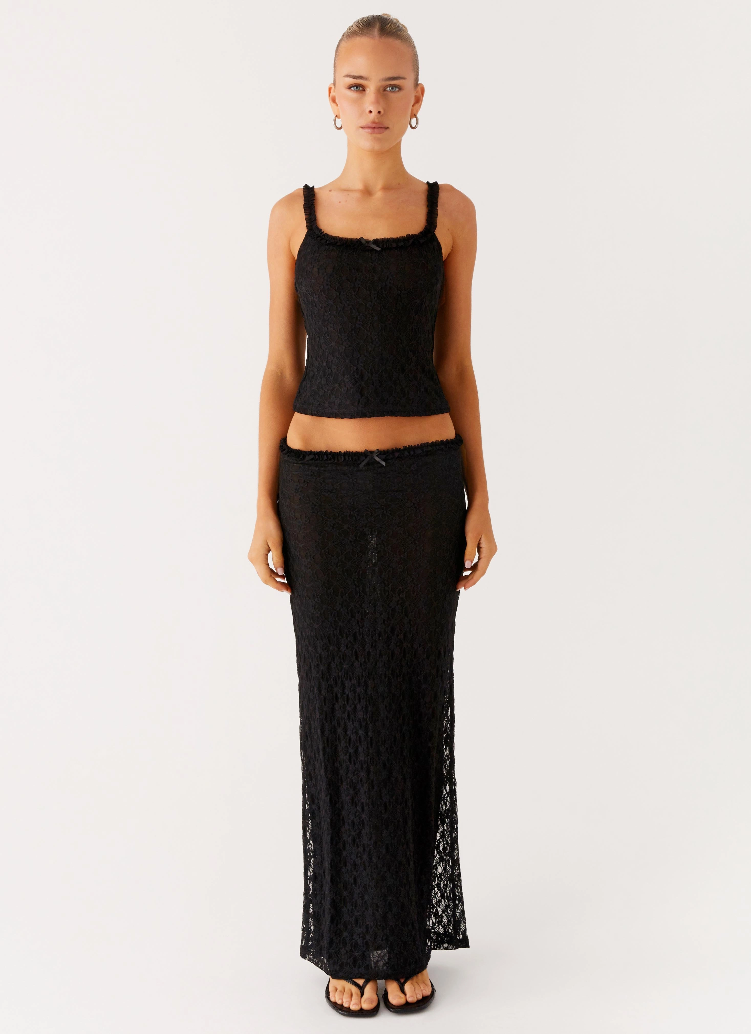 Ophira Maxi Skirt - Black Layered Structure