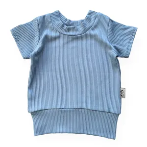 Chambray Ribbed Summer Lounge Top