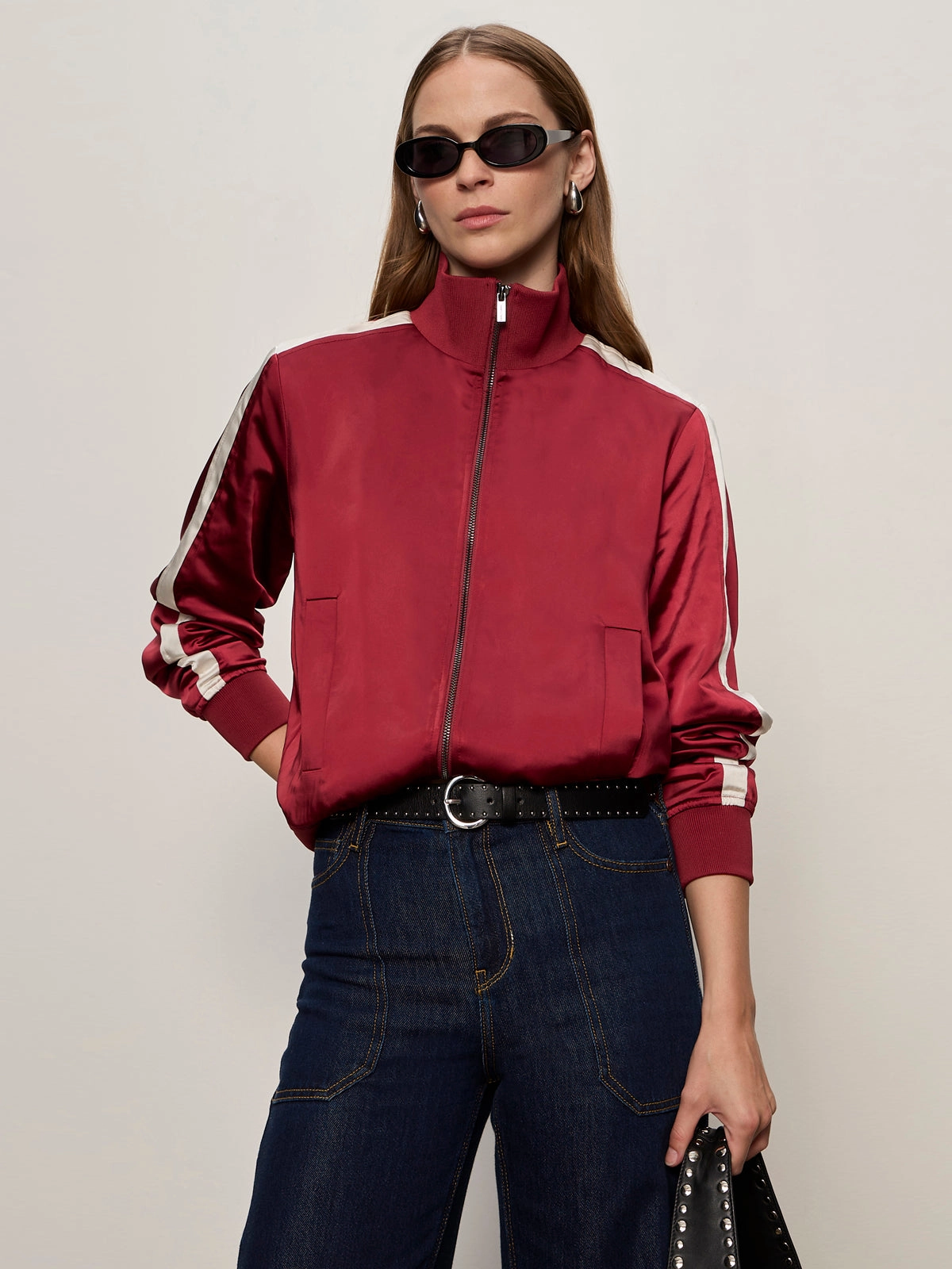 Announce Satin Track Jacket Crimson