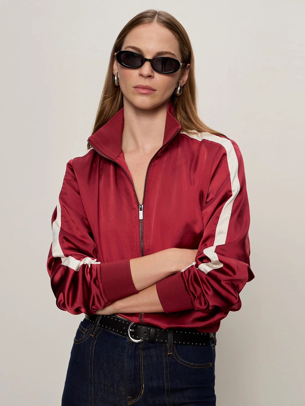 Satin Track Jacket Crimson Youth Schedule