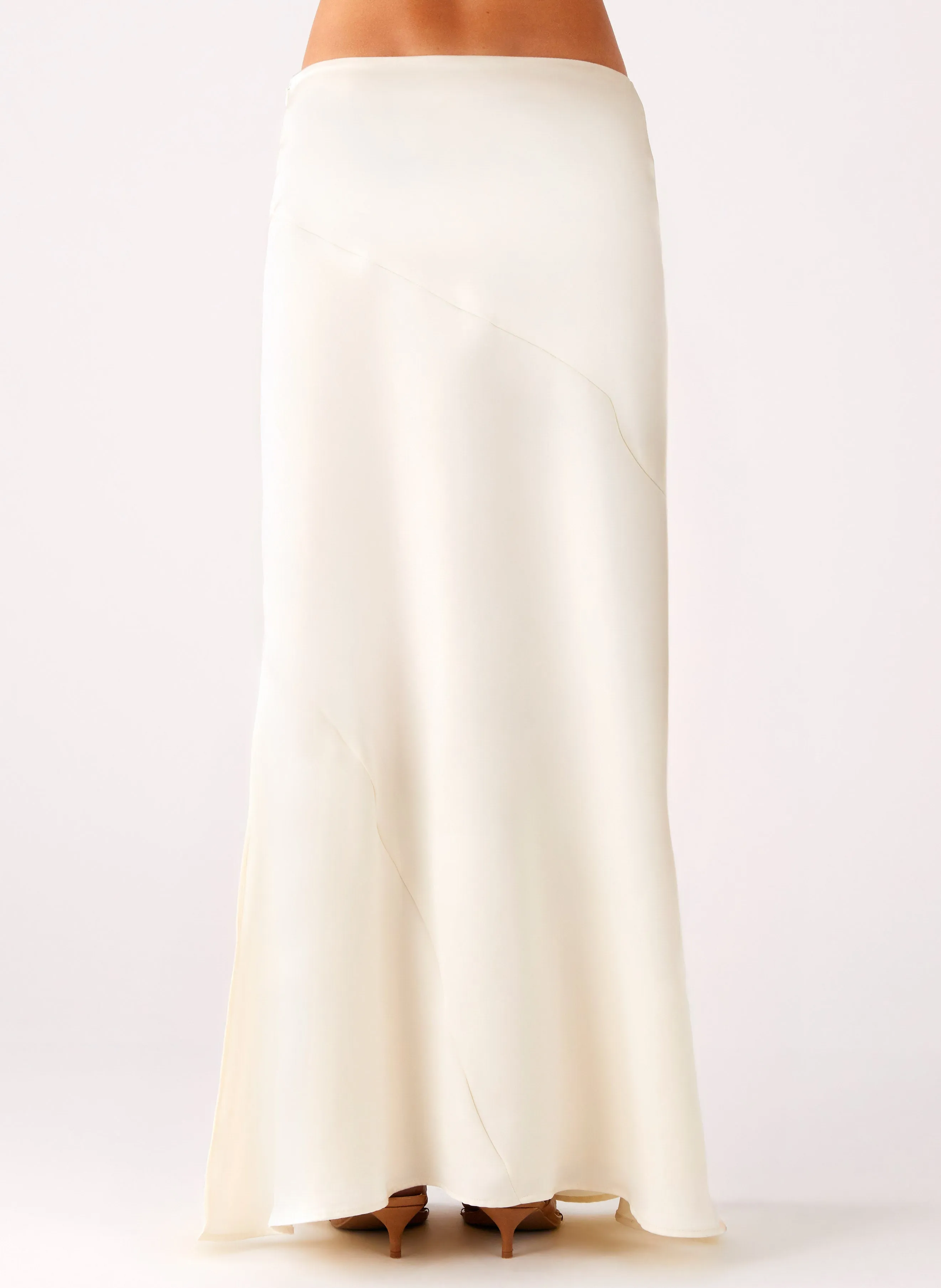 Chandra Maxi Skirt - Ivory Wool blend Chilly Weather Comfort