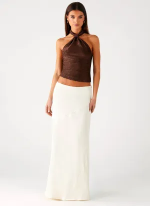 Chandra Maxi Skirt - Ivory Sporty Look Adjustable loop Chandra Maxi Skirt - Ivory