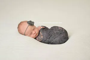 Charcoal Gray Grey Stretch Lace Wrap