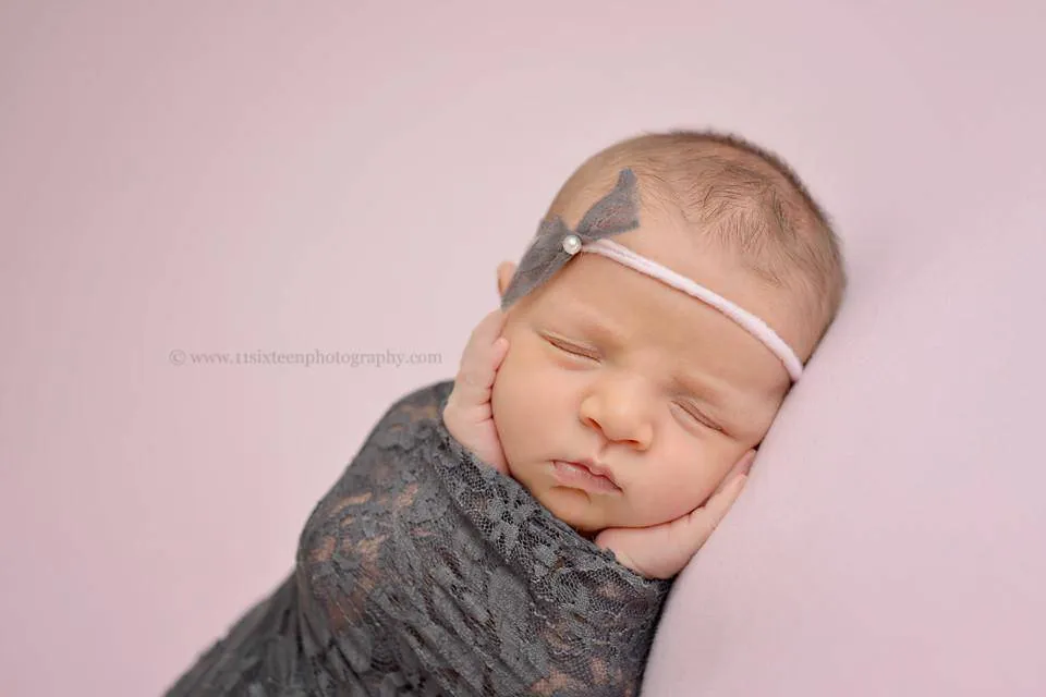Charcoal Gray Grey Stretch Lace Wrap