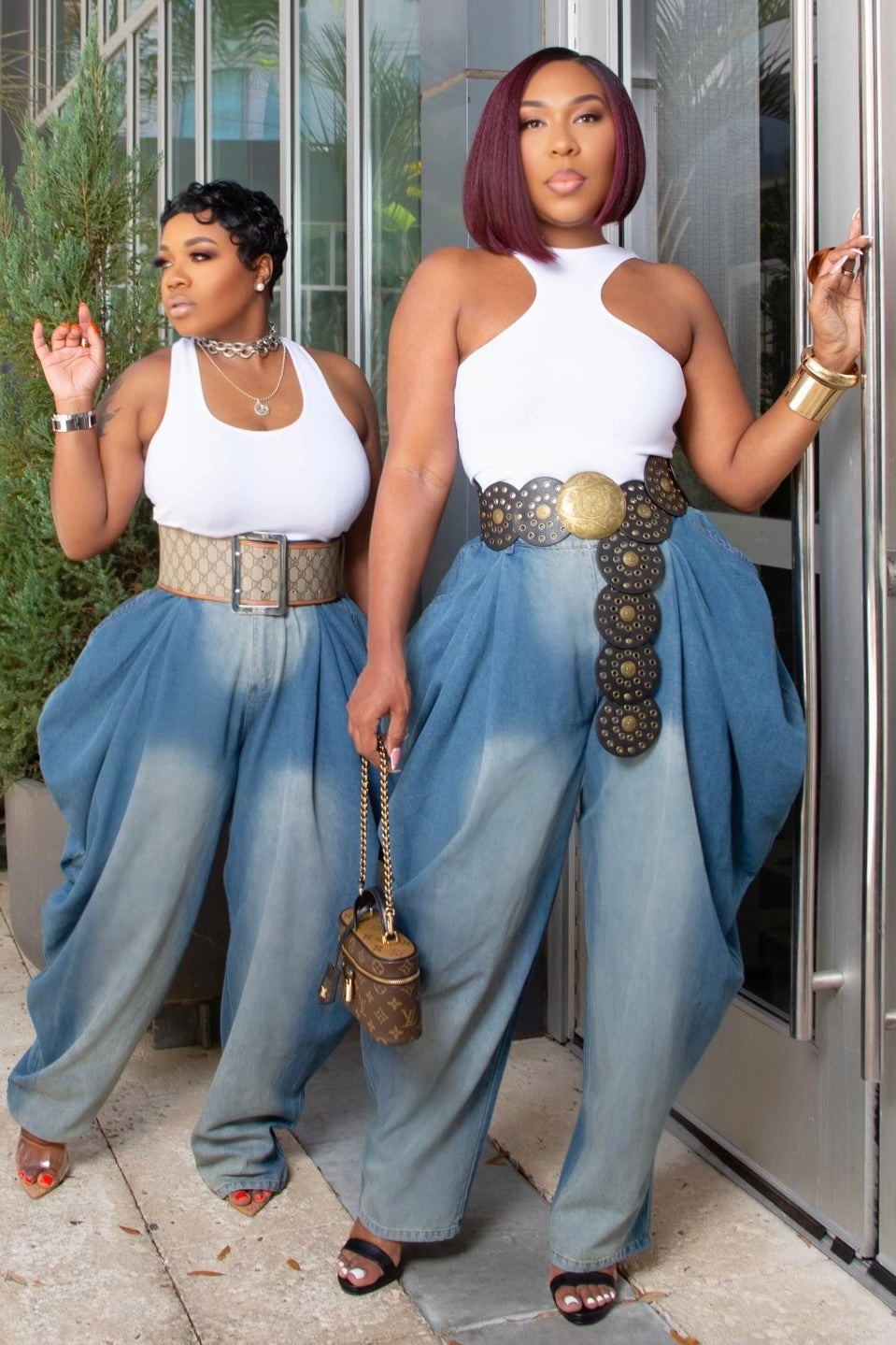 Easy Fit Design Charlene Statement Draped Denim Jeans