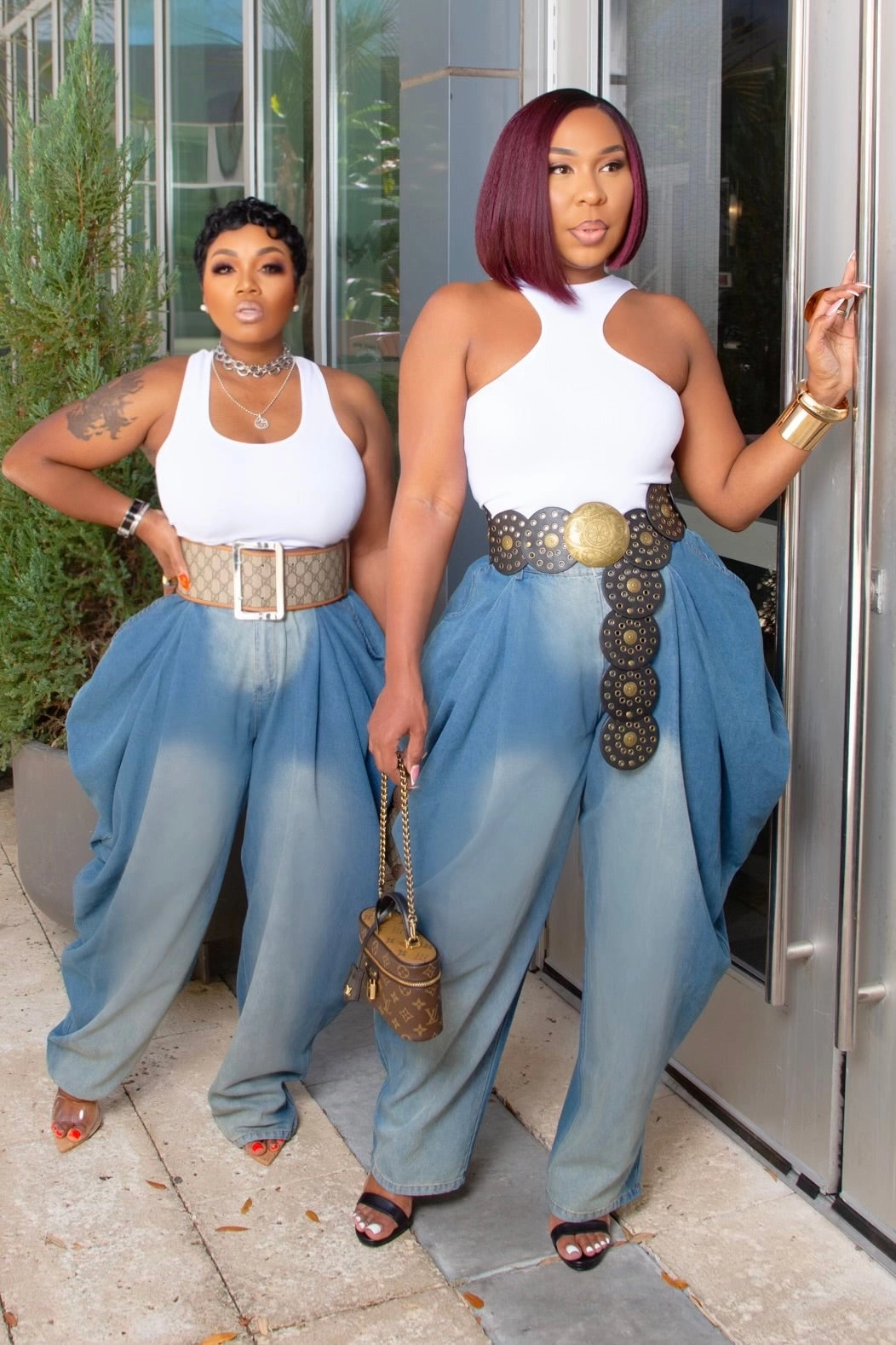 Comfort Style Charlene Statement Draped Denim Jeans