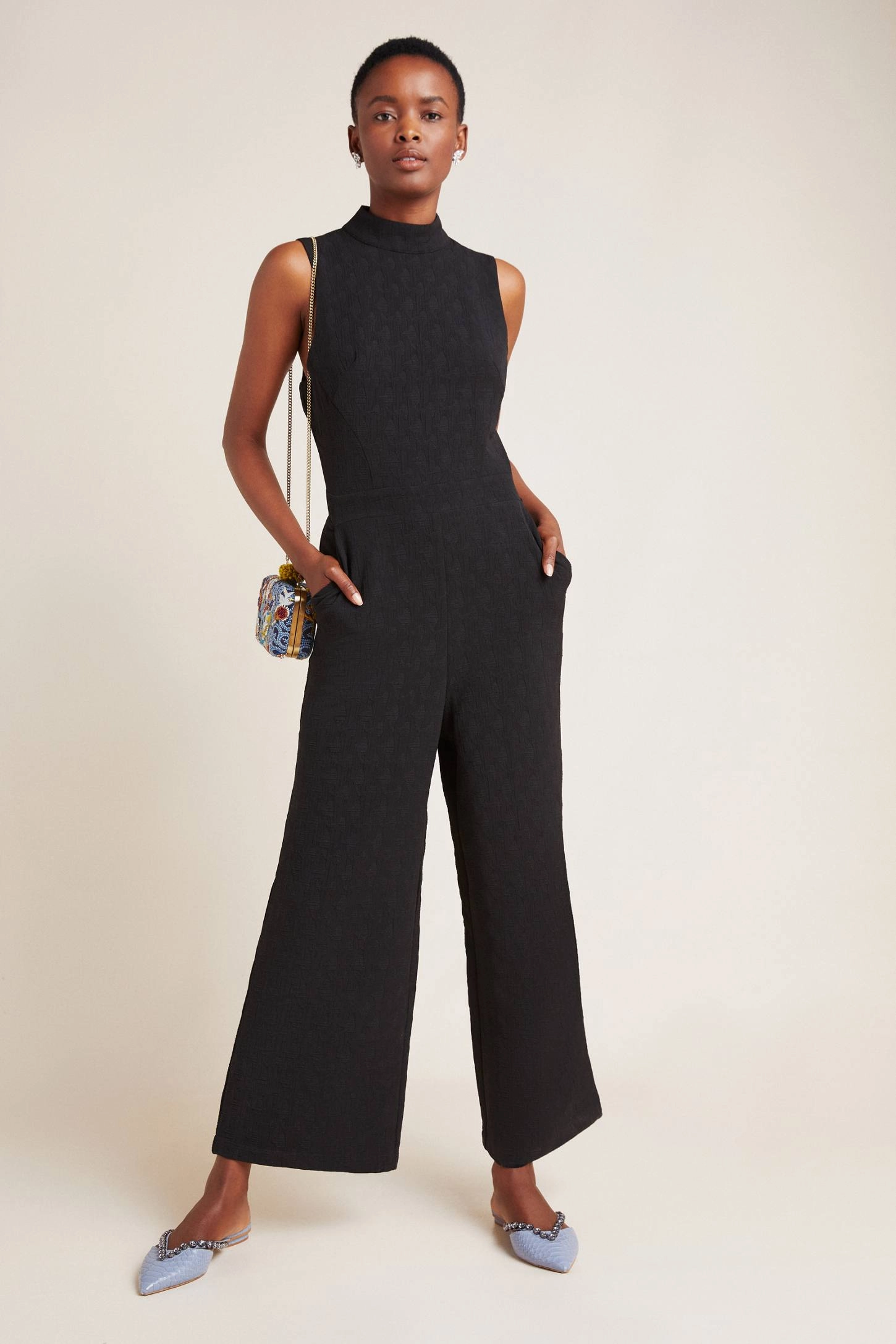 Relaxed Top Charley Mock Neck Jumpsuit - Black
