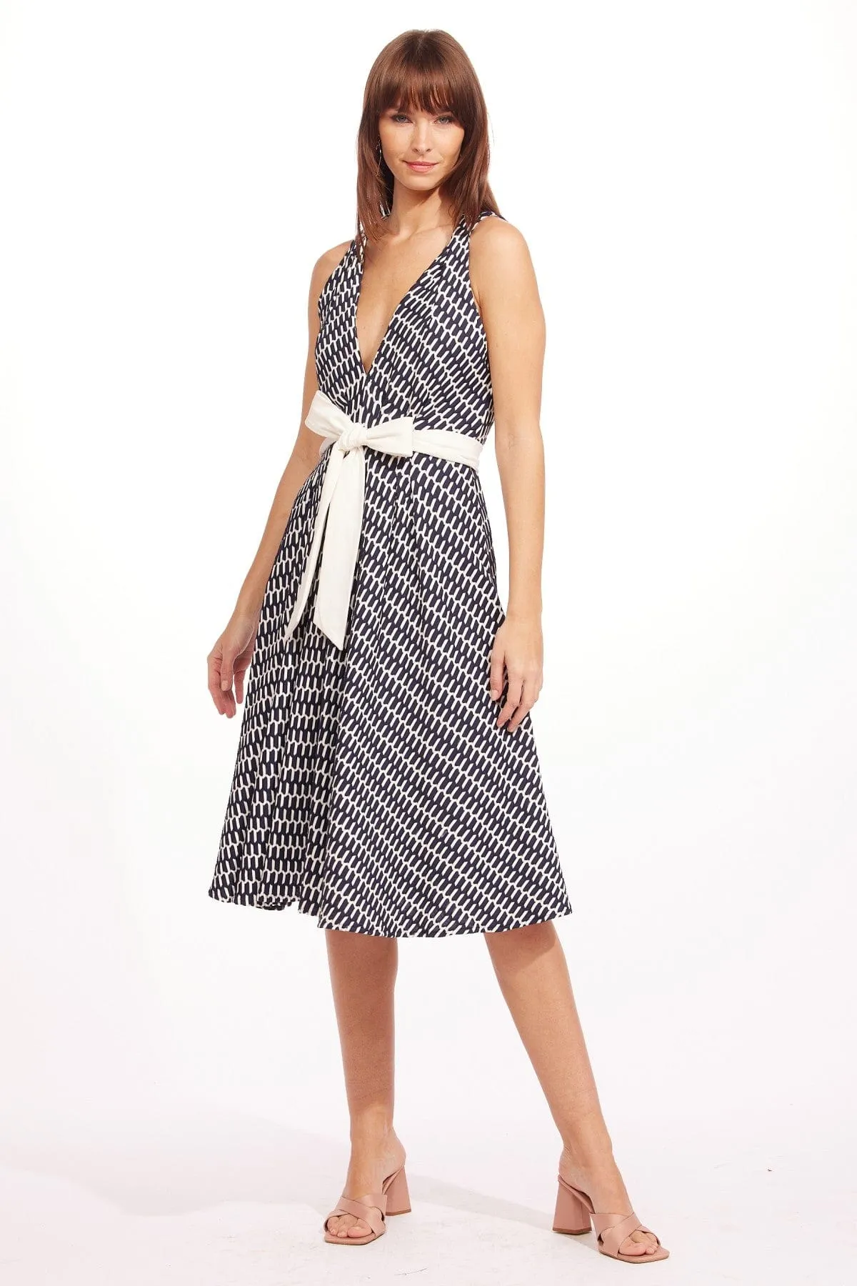 Charlize Midi Dress - Canal Blue Curve-Enhancing Perfect For Any Occasion