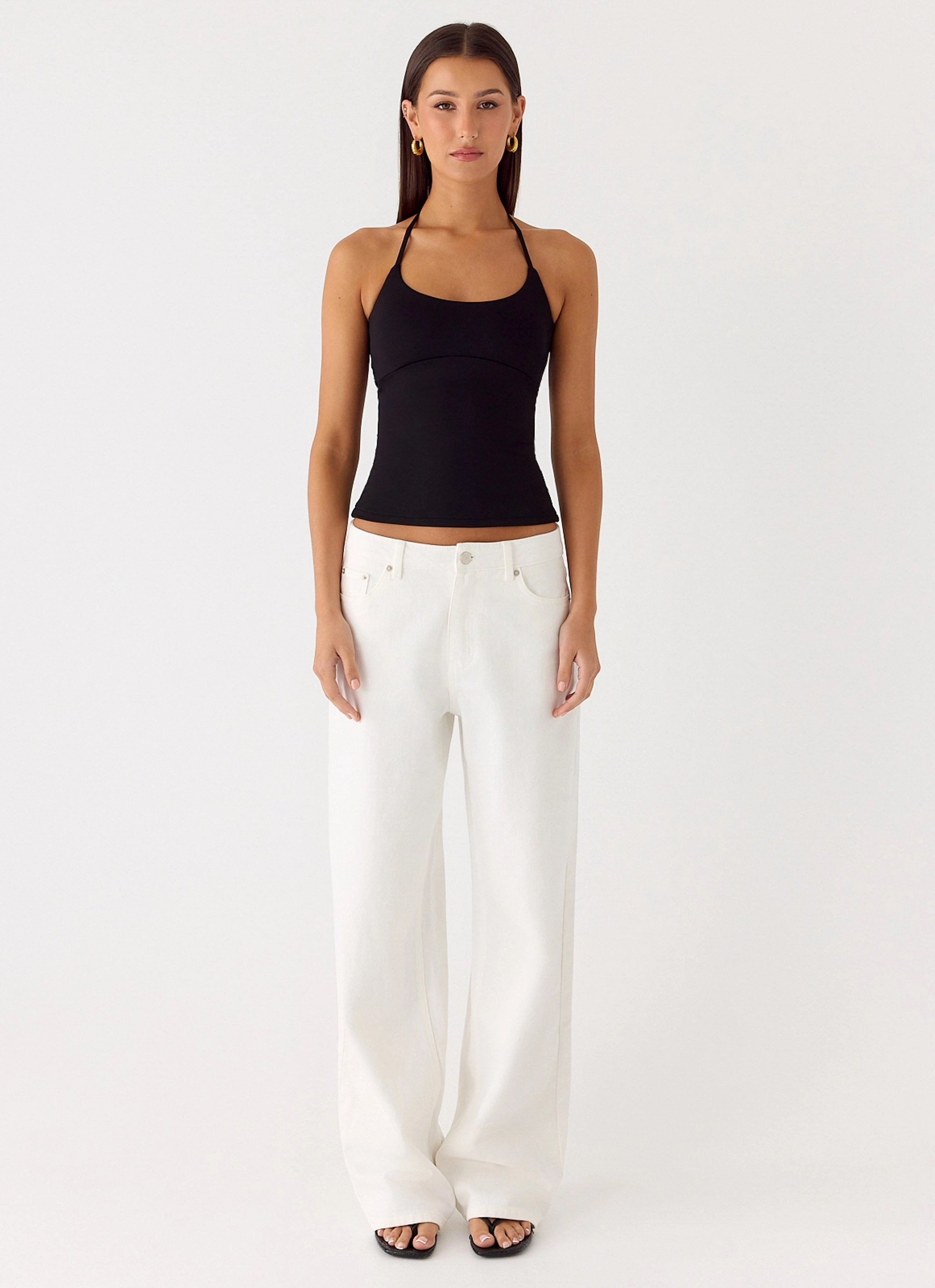 Chauncey Halter Top - Black Adaptive Fit Technology