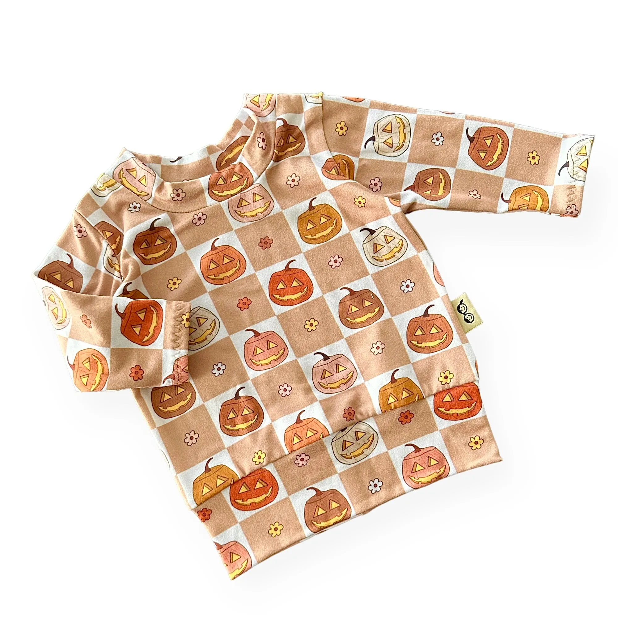Checkered Pumpkin Lounge Top