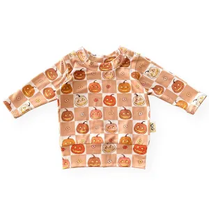 Checkered Pumpkin Lounge Top