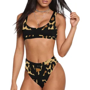 CHEETAH ANKH Sport Top & High-Waisted Bikini Swimsuit