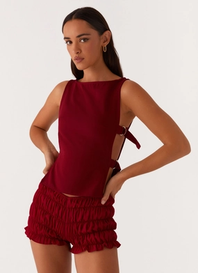 Cherish You Buckle Top - Maroon Convertible Sleeve System Basic Sweatshirt Quick Release Fasteners Cherish You Buckle Top - Maroon