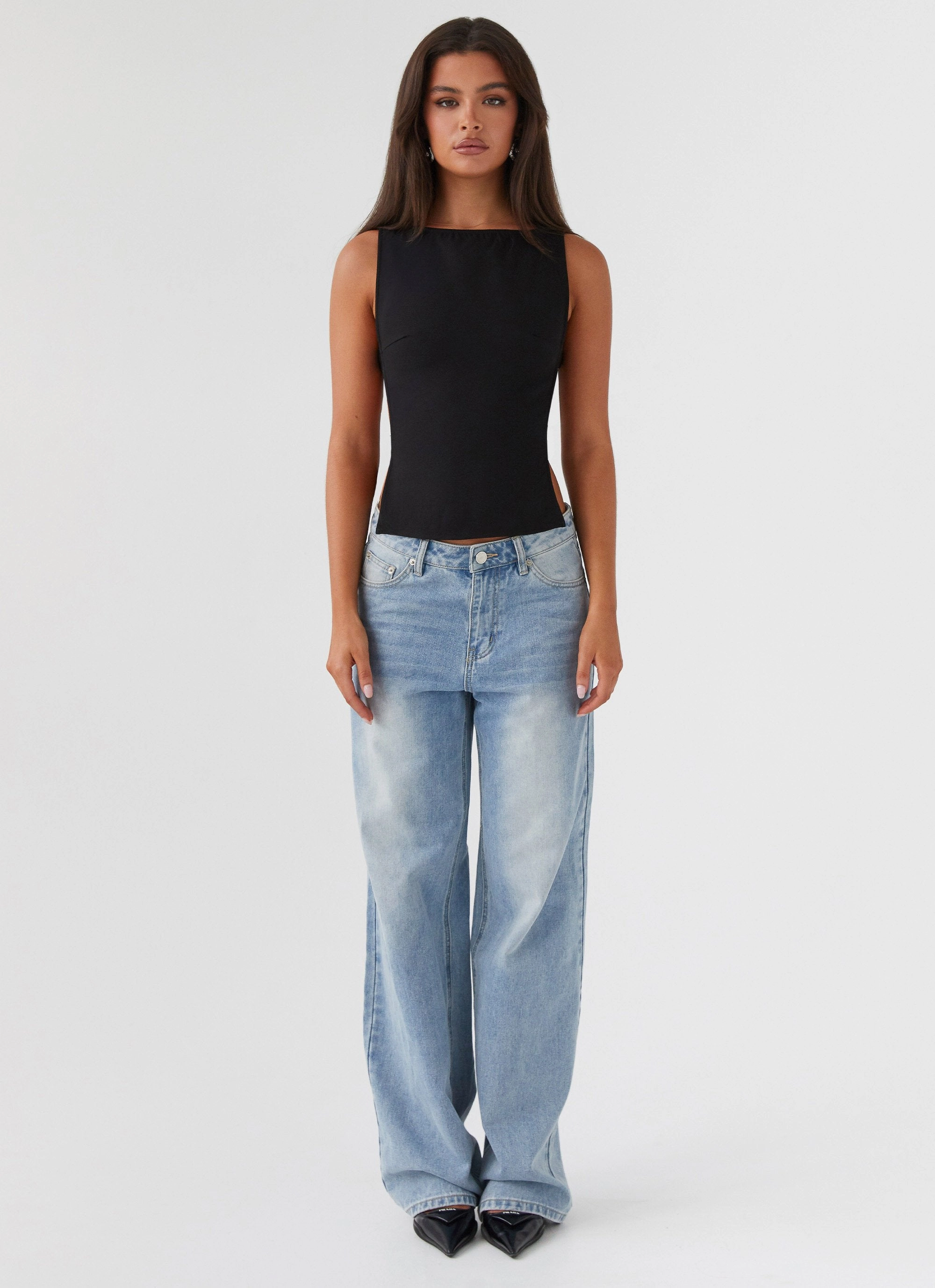 YarnDyeStripe Cool Fabric Cherish You Buckle Top - Shadow