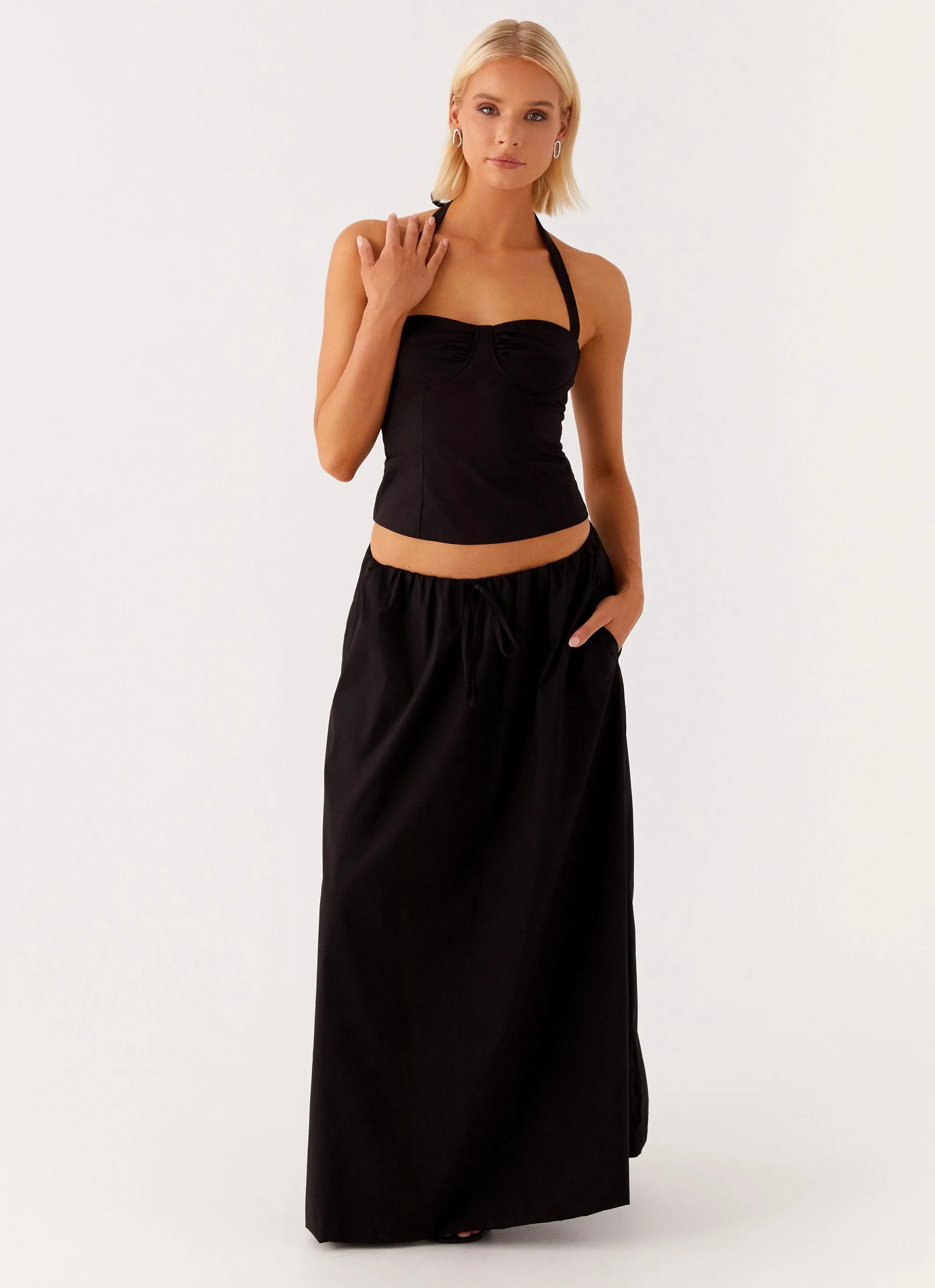 Comfortable Fit Look Dressy look Cheryl Maxi Skirt - Black