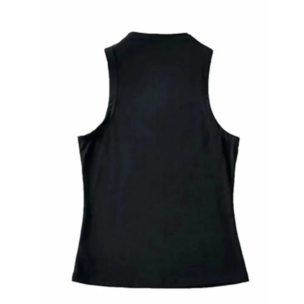 Chic Black Halter Crop Top for Women – Summer Sleeveless Turtleneck Camisole – Casual Fashion Essential
