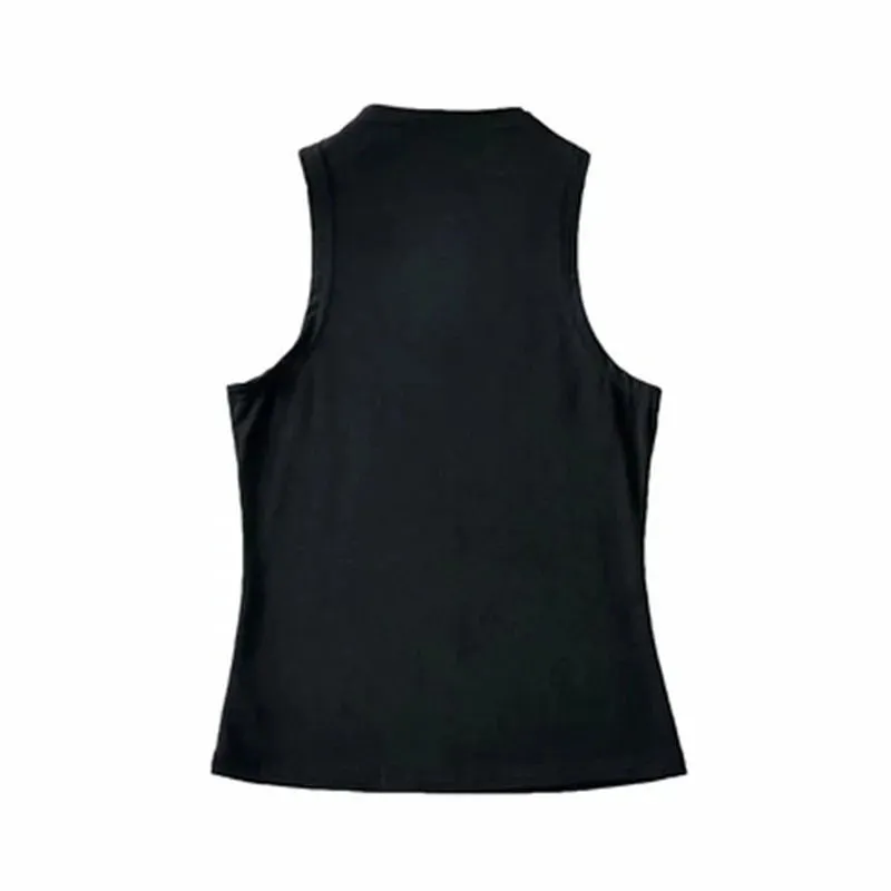 Chic Black Halter Crop Top for Women – Summer Sleeveless Turtleneck Camisole – Casual Fashion Essential