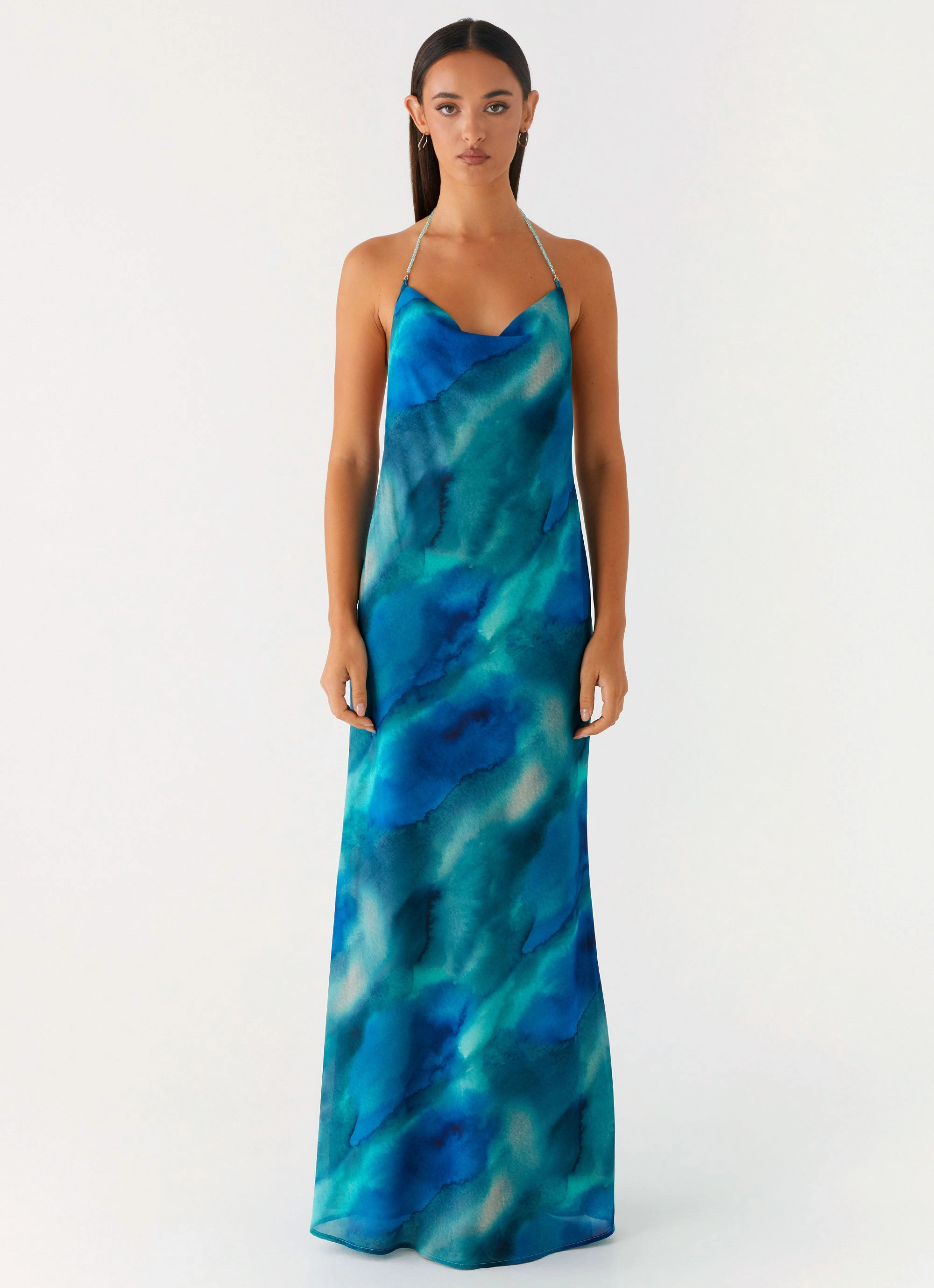 Journey Maxi Dress - Blue Tie Dye Elegant evening wear