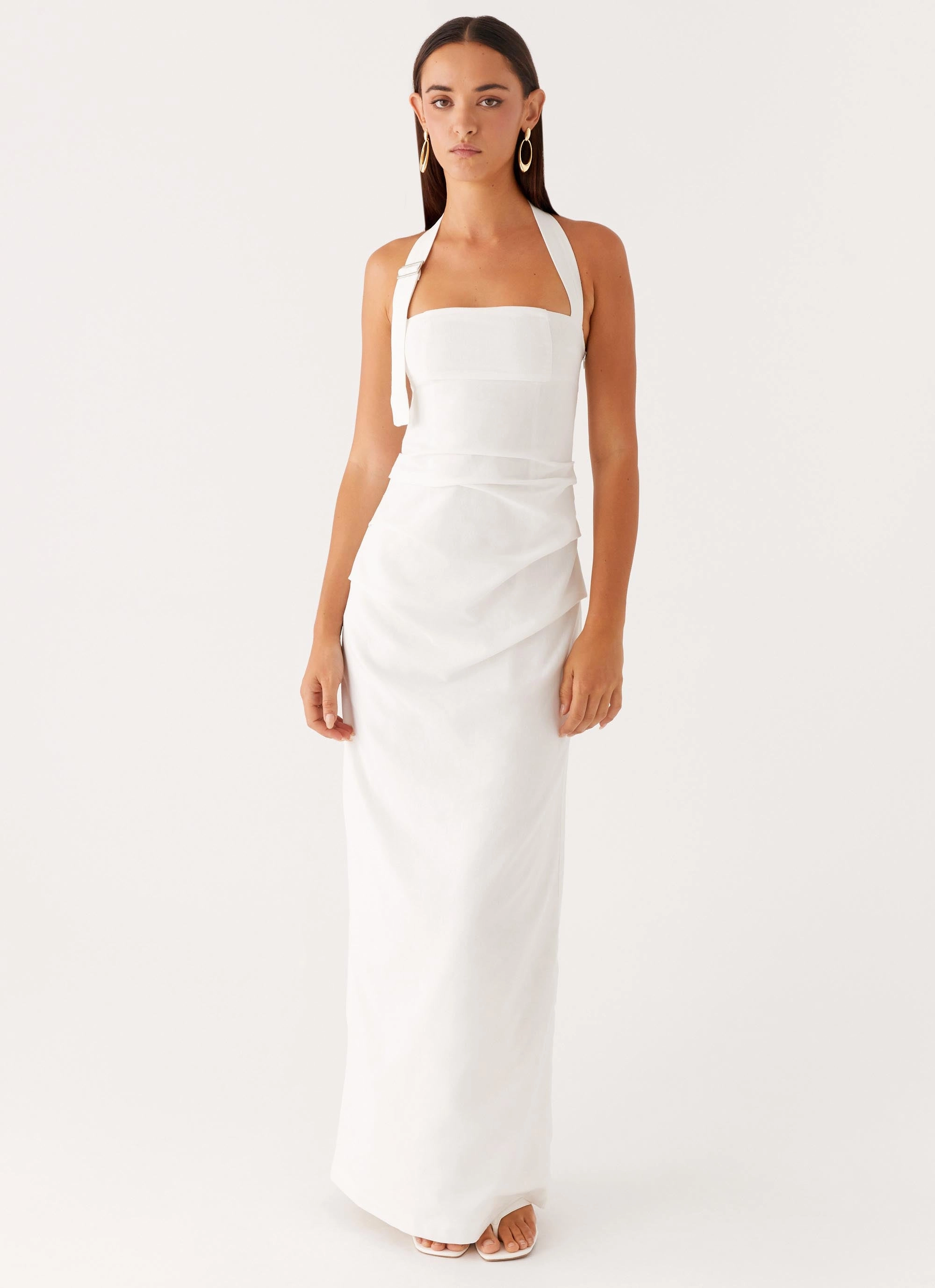 Rumour Has it Maxi Dress - White petite size Scandi Clean