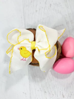 Chick-A-Dee Moonstitch Embroidered Hair Bow