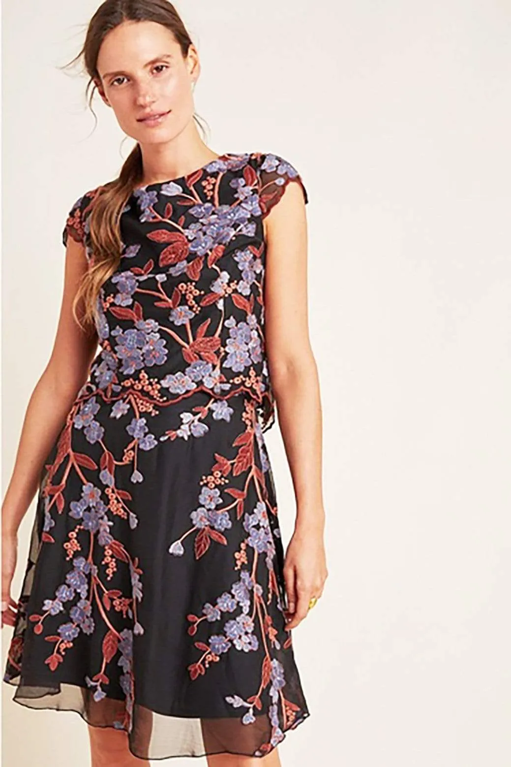 Breezy Mood Chiffon Bloom Mini Dress