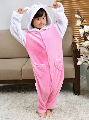 Children's White Sleeve KT cat Cartoon Animal Conjoined