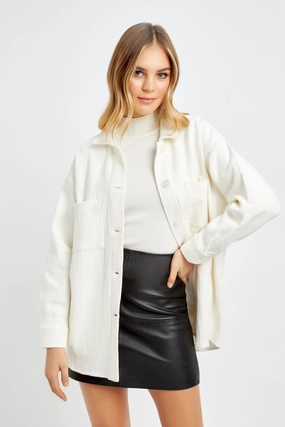 Chill Comfort Robbie Textured Shacket Robbie Textured Shacket Compression Panels