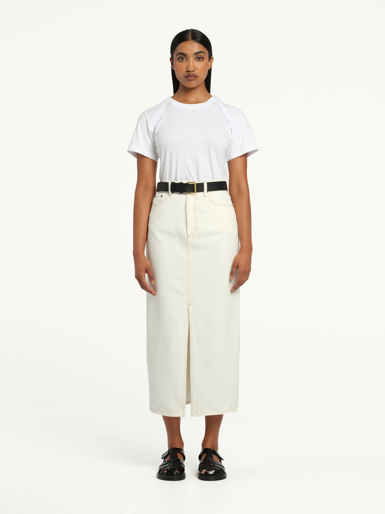 Avery Skirt Ivory TearResistantBuild Slim Waist
