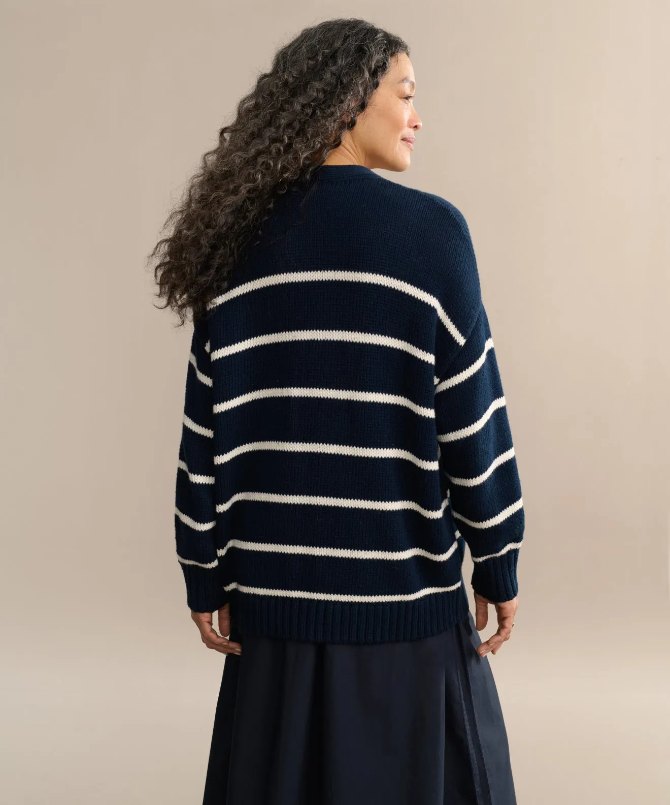 Overlock Edging NoRoll Hem Technology Chloe Cardigan