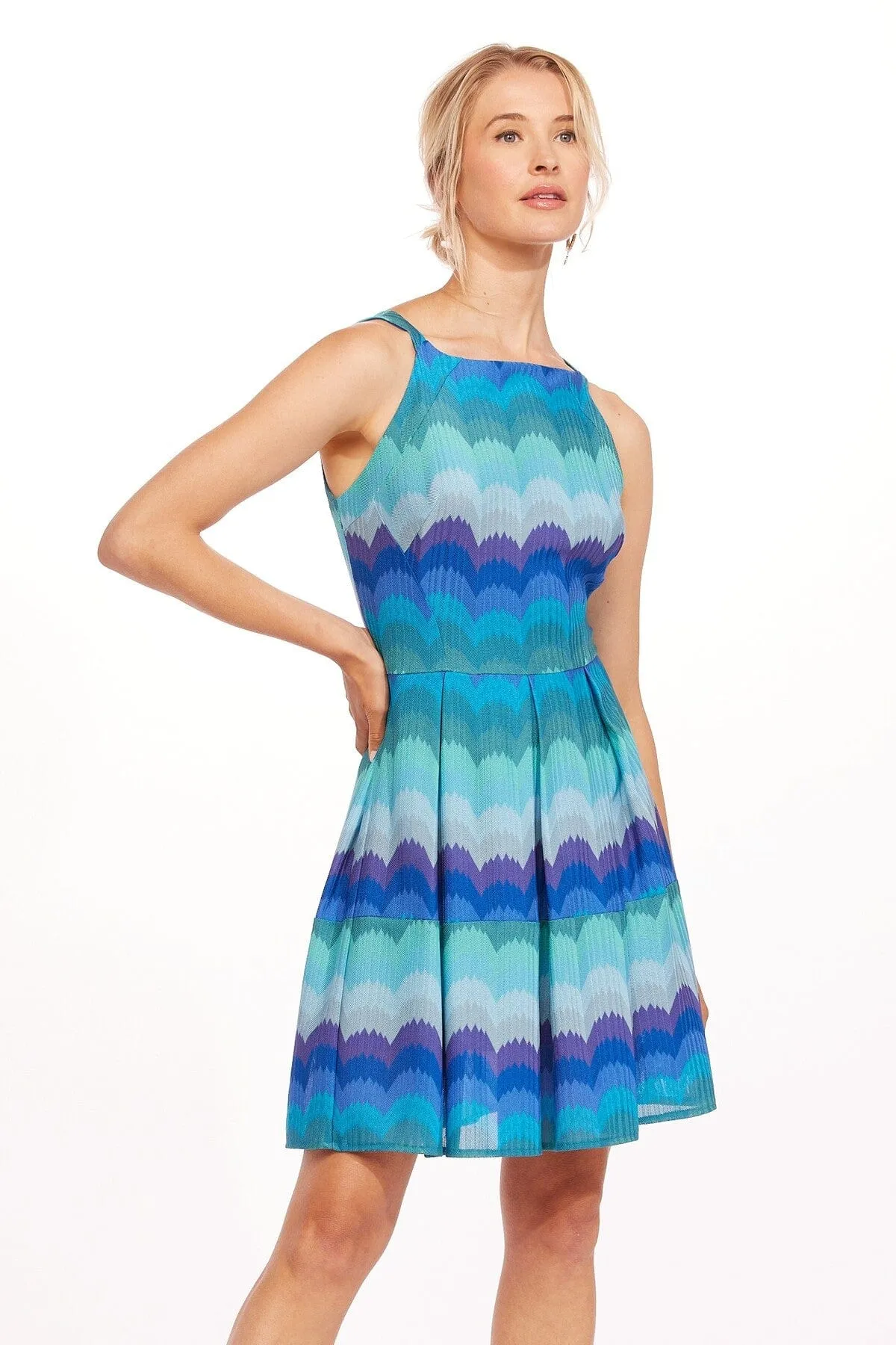 Subtle pattern Polished Motion Chloe Dress-Sea Holly