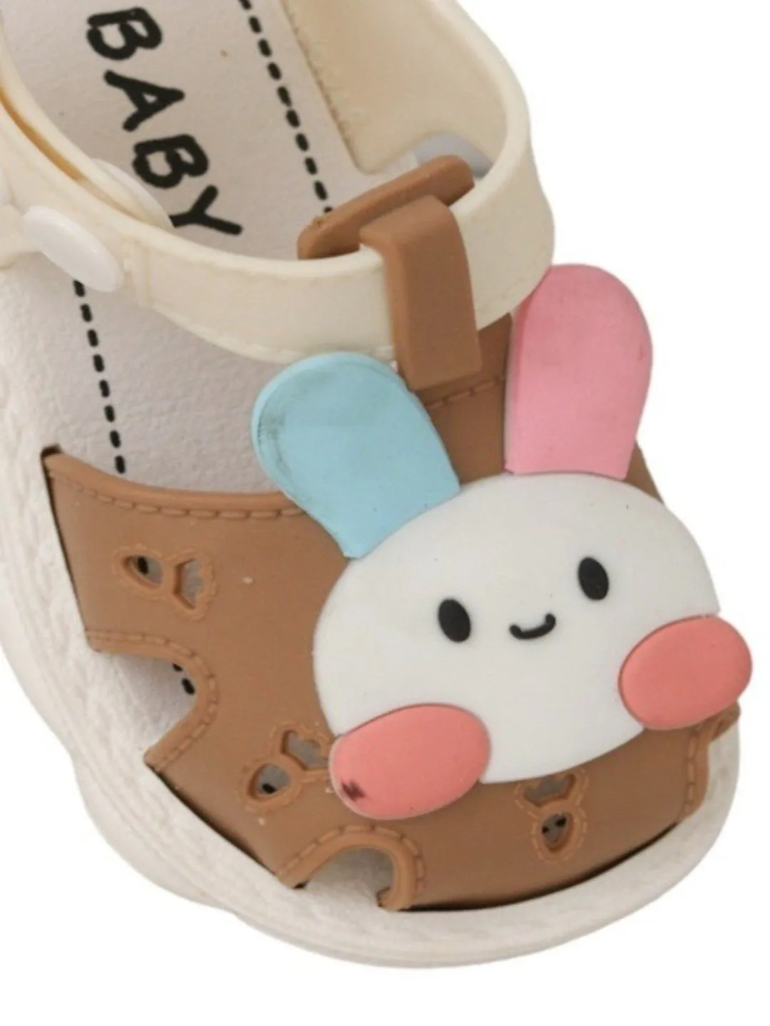 Chocolate Brown Bunny Sandals with Cute Ear Accents, For Girls