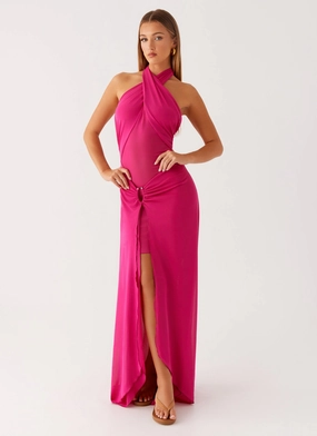 Chocolate Tone Ericka Maxi Dress - Hot Pink Heritage-Brand Ericka Maxi Dress - Hot Pink