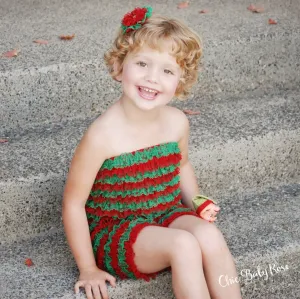 Christmas Lace Petti Romper
