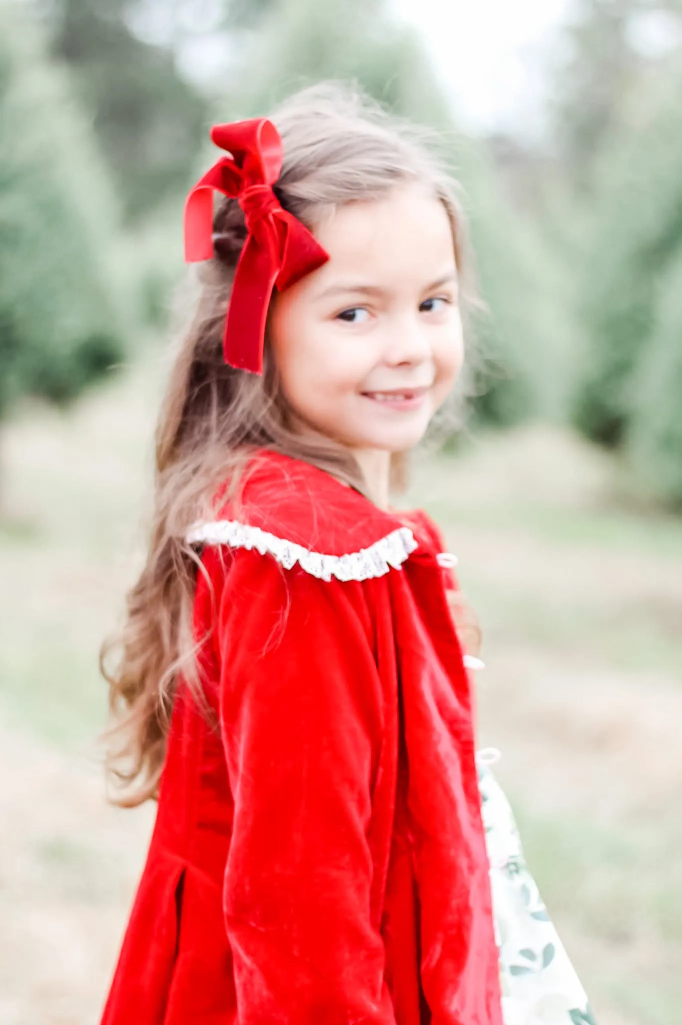 Christmas Navy Velvet Ribbon Bow Headband | Hair Clip