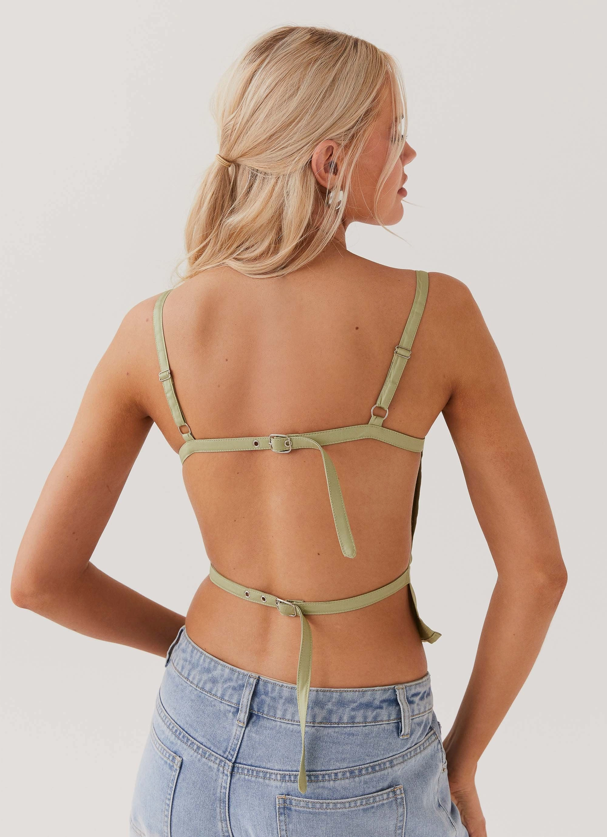 Naomi Backless Top - Sage StretchableKnit