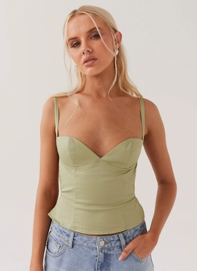 Anti Pilling VentilatedBack Naomi Backless Top - Sage