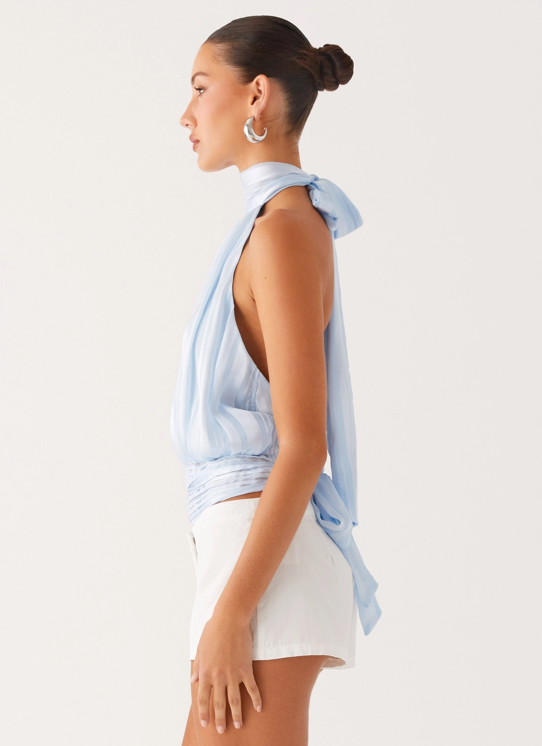 Outfit Mood City Ready Willow Chiffon Top - Blue