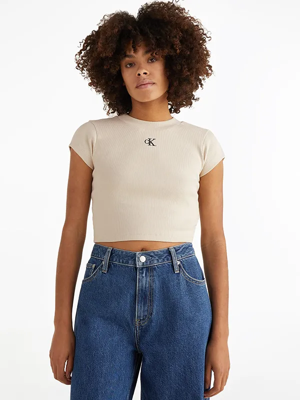 Ck Rib Cropped Slim