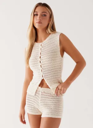 Classic Appeal Sierra Crochet Mini Shorts - Ivory Flexible Layer Essential Wearable Sierra Crochet Mini Shorts - Ivory